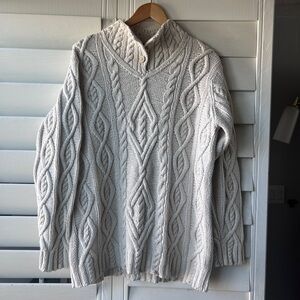 Ralph Lauren hand knit cable mock neck sweater